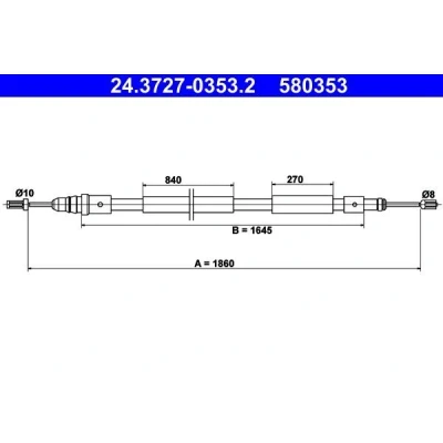 Bilde av ATE 24.3727 0353.2 Bremsekabel 1860