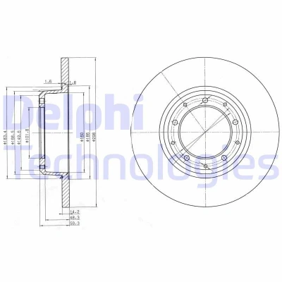 Bilde av DELPHI BG3982C Bremseskiver 298 14 5 fullt ut belagt ubehandlet uten hjullager, ABS sensorring LAND ROVER: Defender Pick up, SUV