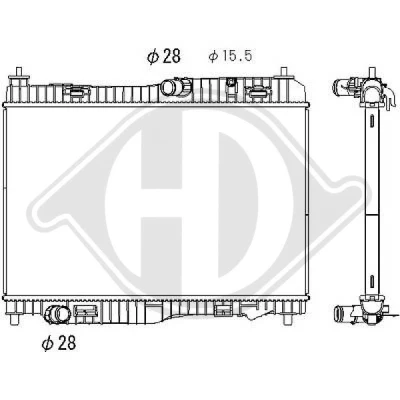 Bilde av DIEDERICHS DCM3945 Radiator Aluminium 565 350 27 FORD: Transit Courier Van