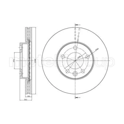 Bilde av METELLI 23 0773C Bremseskiver 307,5 29,5 5 76,0 ventilert spraylakkert VOLKSWAGEN: Multivan (7HM, Transporter 5, Bus