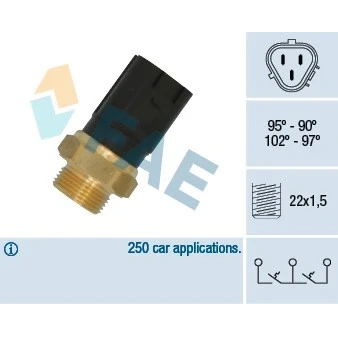Bilde av Temperaturbryter, radiator ventilator, audi,mercedes benz,seat,skoda,vw, 1J0 959 481 A, 82 01 012 338, TS 601
