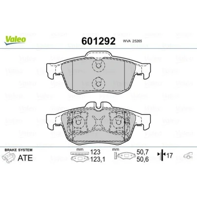 Bilde av VALEO 601292 Bremseklosser bakaksel ekskl. slitasjevarselkontakt med antihyle blikk RENAULT: Talisman Grandtour, Sedan