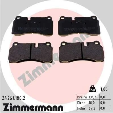 Bilde av ZIMMERMANN 24261.180.2 Bremseklosser inkl. slitasjevarselkontakt Bildet viser leveranseinnholdet