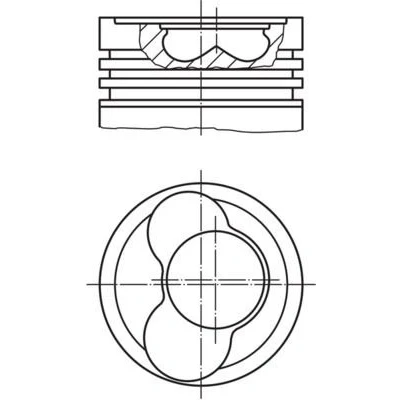 Bilde av MAHLE ORIGINAL 030 59 00 Motorstempel 81,01 for sylinder 3, 4, 5 med kolberingbærer, uten kjølekanal
