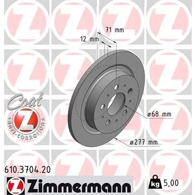 Bilde av ZIMMERMANN COAT Z 610.3704.20 Bremseskiver 277 12 10/5 5 108 fullt ut belagt