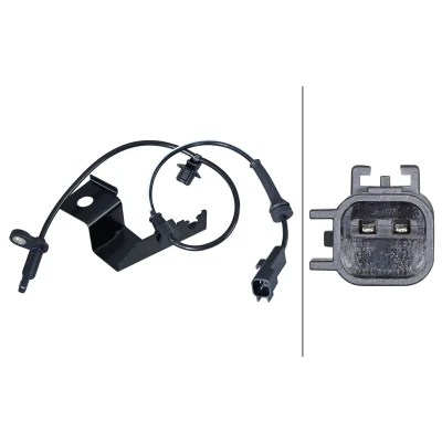 Bilde av HELLA 6PU 358 217 351 ABS Sensor med festeklips på kabelen Hall prinsipp 2 521 FORD: Mondeo 5, 5 Kombi