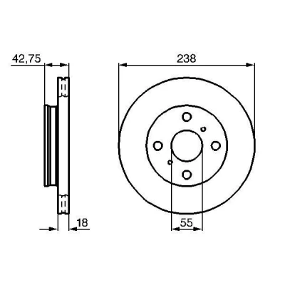 Bilde av BOSCH 0 986 478 438 Bremseskiver 238 18 4 100 ventilert, innvendig ventilert oljet TOYOTA: Starlet V Hatchback