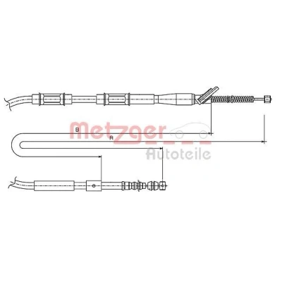 Bilde av METZGER 17.1445 Bremsekabel bakre venstre 1585/1286 Trommelbrems COFLE TOYOTA: Corolla VIII Liftback, VII Compact