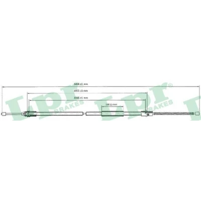 Bilde av LPR C0756B Bremsekabel 1460/1055 Trommelbrems