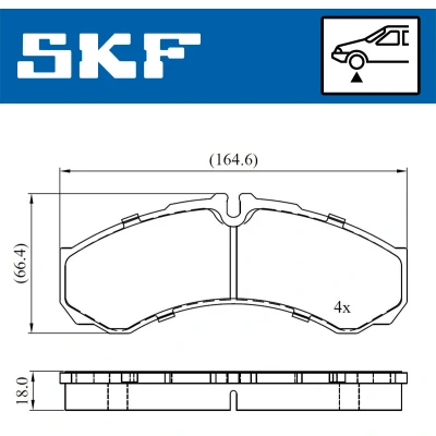Bilde av SKF VKBP 80507 Bremseklosser klargjort for slitasjeindikator IVECO: DAILY 3 Bus,