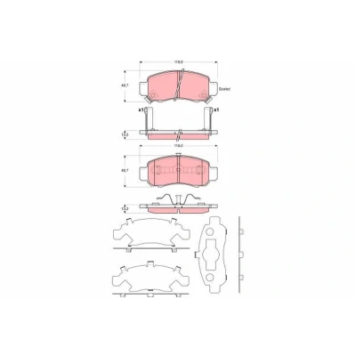 Bilde av TRW GDB3376 Bremseklosser med akustisk slitasjevarsel HONDA: Insight II Hatchback
