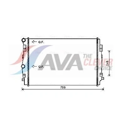 Bilde av PRASCO VNA2344 Radiator Aluminium 650 453 23 med hurtigkoplinger Kjøleribber satt sammen mekanisk VOLKSWAGEN: Golf 7, 7 Variant