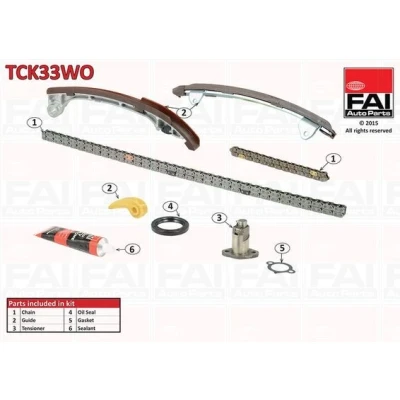 Bilde av FAI AutoParts TCK33WO Registerkjedesett med tetning, uten tannhjul simplex, Boltkjede TOYOTA: RAV4 III SUV, Avensis II Station Wagon