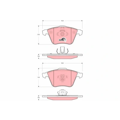 Bilde av TRW COTEC GDB1607 Bremseklosser ikke klargjort for slitasjeindikator VOLVO: V40 Hatchback, V50, C30, OPEL: Vectra C Caravan, CC, Signum CC