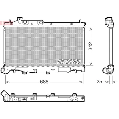 Bilde av DENSO DRM36027 Radiator 686mm 342mm 25mm SUBARU: Forester IV