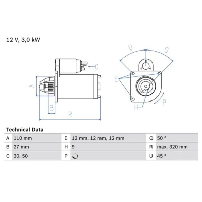 Bilde av Starter BOSCH 0 986 018 980