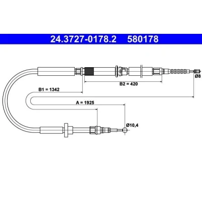 Bilde av ATE 24.3727 0178.2 Bremsekabel 1925 AUDI: A6 C5 Sedan, Avant, Allroad