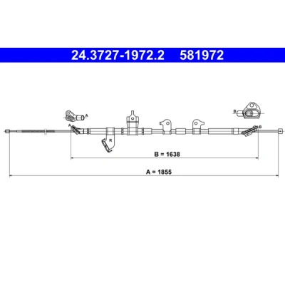 Bilde av ATE 24.3727 1972.2 Bremsekabel 1855 TOYOTA: RAV4 III SUV