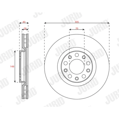 Bilde av Bremseskive, Framaksel, jeep compass, K68249840AA, K68249840AB, K68249840AC