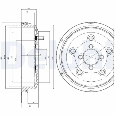 Bilde av DELPHI BF514 Bremsetrommel 258mm SUZUKI: SJ 413