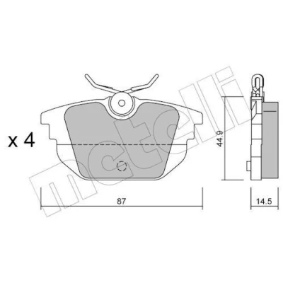 Bilde av Bremseklosser sett METELLI 22 0299 0