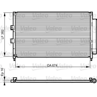 Bilde av VALEO 814217 Kondensator med tørker Aluminium 382 R 134a HONDA: CIVIC 8 Hatchback