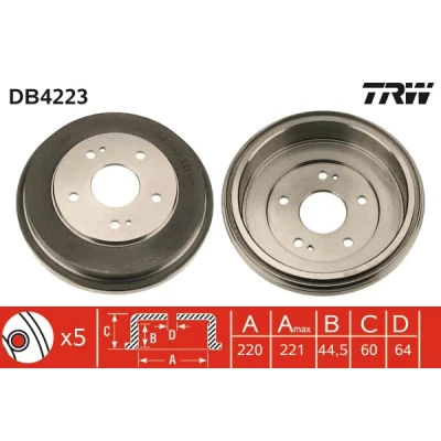 Bilde av TRW DB4223 Bremsetrommel