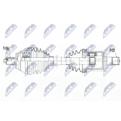 Bilde av NTY NPW VW 081 Drivaksel framaksel venstre 550 Dobbel clutch girkasse VOLKSWAGEN: Tiguan I, AUDI: A3 Sportback, Q3