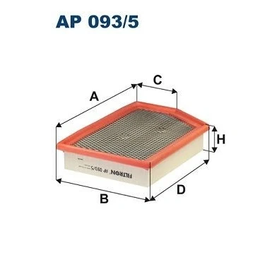 Bilde av FILTRON AP 093/5 Luftfilter 49,5 184,5 267, 216 Filterinnsats JEEP: Cherokee V