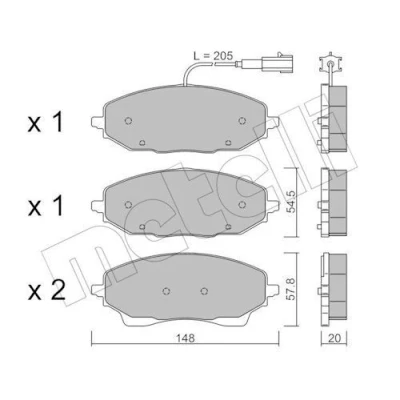 Bilde av METELLI 22 1378 0 Bremseklosser inkl. slitasjevarselkontakt FIAT: Ducato III Flatvogn lastebil / Chassis, Van, Minibuss