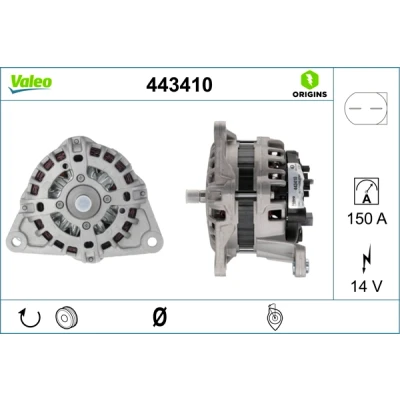Bilde av VALEO 443410 Dynamo 14V 150A FIAT: Ducato III Flatvogn lastebil / Chassis