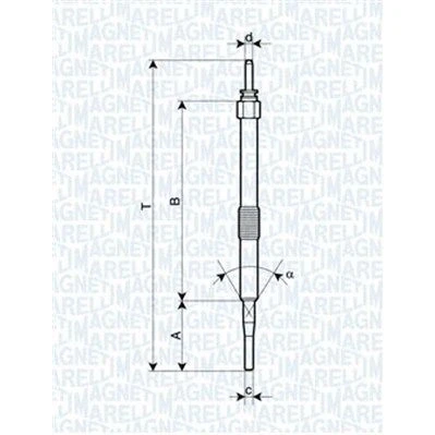 Bilde av MAGNETI MARELLI 062900033304 Glødeplugg 11V 10A M10X1,25 TOYOTA: Yaris II Hatchback, I Corolla IX Station Wagon