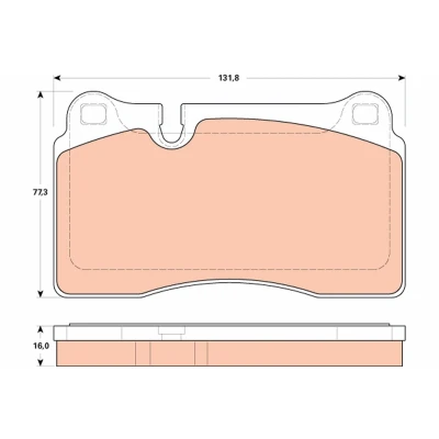 Bilde av TRW GDB1912 Bremseklosser klargjort for slitasjeindikator AUDI: A3 Sportback, TT Coupé, Roadster, VOLKSWAGEN: Touareg II, SEAT: Leon III Hatchback