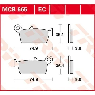 Bilde av TRW Organic Low Budget MCB665EC Bremseklosser