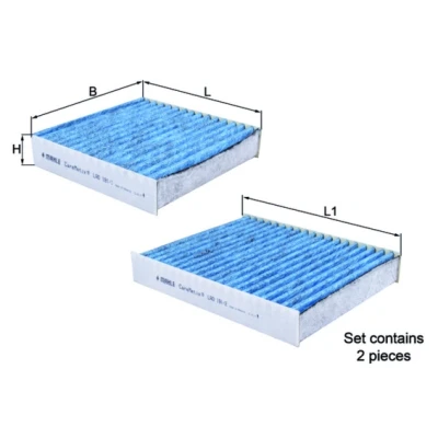 Bilde av MAHLE ORIGINAL LAO 191/S Kupéfilter Karbonfilter, med antiallergisk virkning, antibakteriell effekt 151,0 157 31,0 CST4624