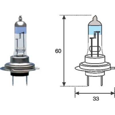 Bilde av MAGNETI MARELLI 002586100000 Lyspære, fjernlys H7 12V 55W Px26d Halogen VOLKSWAGEN: Touran I, Passat B6 Variant, B7 BMW: 3 Touring