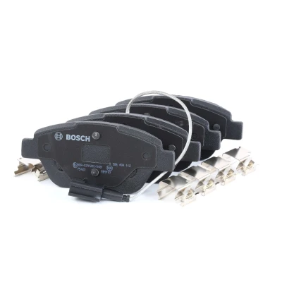 Bilde av BOSCH 0 986 494 113 Bremseklosser Low Metallic med integrert slitasjesensor skruer tilbehør FIAT: 500 Hatchback, Punto Evo Hatchback
