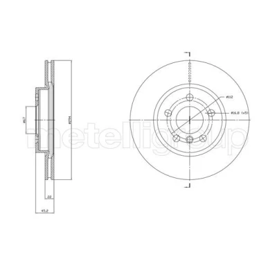 Bilde av METELLI Bremseskive BMW: 2 Active Tourer, X1, Gran MINI: Countryman, Hatchback, Clubman 22,0mm 5 67,0mm ventilert spraylakkert 23 1772C