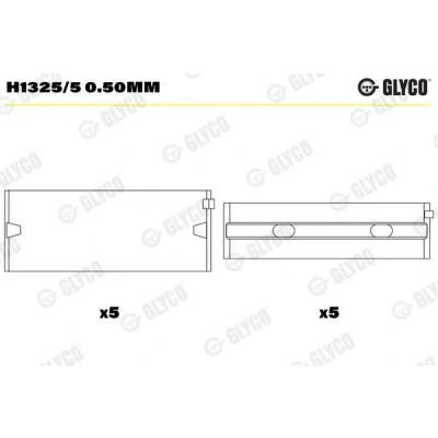 Bilde av GLYCO H1325/5 0.50mm Veivaksellager VOLKSWAGEN: GOLF 3