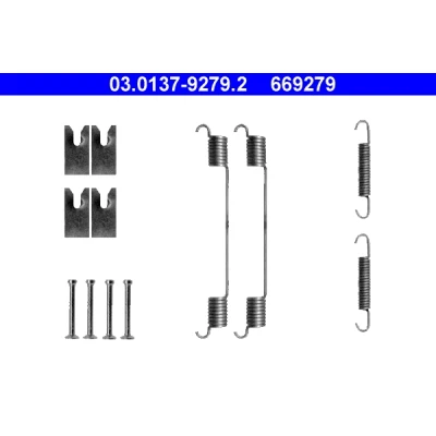 Bilde av ATE 03.0137 9279.2 Tilbehørsett, bremsesko FORD: Transit Connect Mk1 Van