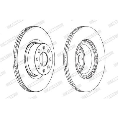 Bilde av FERODO PREMIER DDF1298C Bremseskiver 284 22 4 ventilert belagt med skruer OPEL: Corsa D Hatchback, E Adam, FIAT: Punto Evo Hatchback