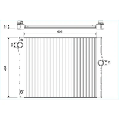 Bilde av VALEO 701172 Radiator Aluminium 494 598 32 uten kjølemiddelregulator Kjøleribber loddet