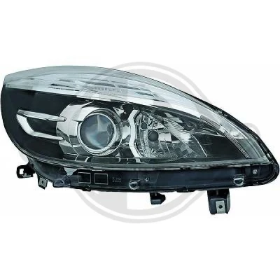 Bilde av DIEDERICHS Priority Parts 4465581 Frontlykter venstre H7/H7 for høyrekjøring uten elektromotor RENAULT: GRAND SCENIC 3