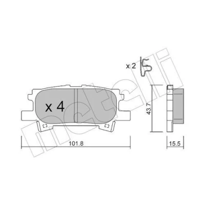 Bilde av Bremseklosser sett METELLI 22 0619 0