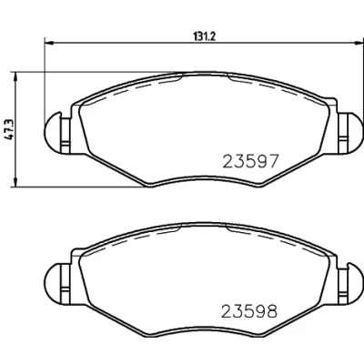 Bilde av HELLA 8DB 355 009 411 Bremseklosser ikke klargjort for slitasjeindikator med bremsecaliperskruer tilbehør PEUGEOT: 206 Hatchback, SW