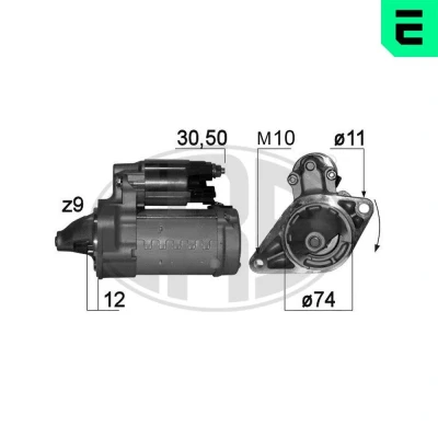 Bilde av ERA 220776A Starter 12 1,3 9 30 50 74 TOYOTA: Yaris II Hatchback, I Hatchback