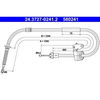 Bilde av ATE 24.3727 0241.2 Bremsekabel 1393 MINI: Hatchback