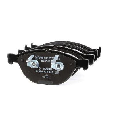 Bilde av BOSCH 0 986 494 349 Bremseklosser Low Metallic med antihyle blikk, kolbleklips BMW: 5 Touring, Sedan, 7, JAGUAR: XF XJ XK Coupé
