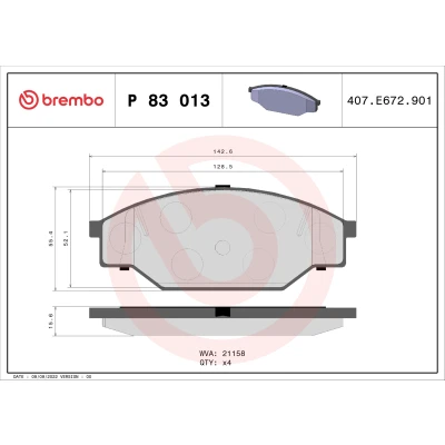 Bilde av BREMBO P 83 013 Bremseklosser ekskl. slitasjevarselkontakt uten tilbehør TOYOTA: HILUX 6 Pick up, 5 4 VOLKSWAGEN: Taro