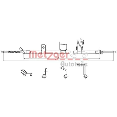 Bilde av METZGER 17.0326 Bremsekabel høyre bak 1705/1524 COFLE NISSAN: Qashqai / Qashqai+2 I